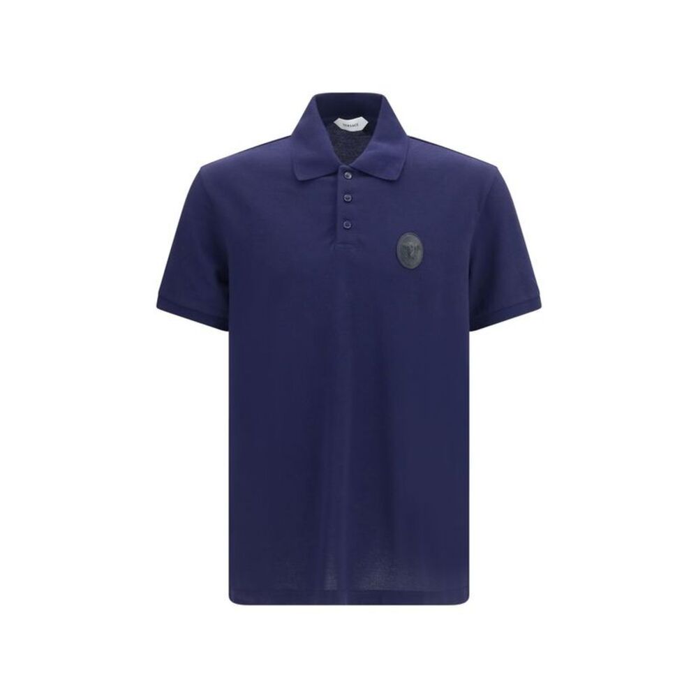 Versace Blue Cotton Polo Men's Shirt